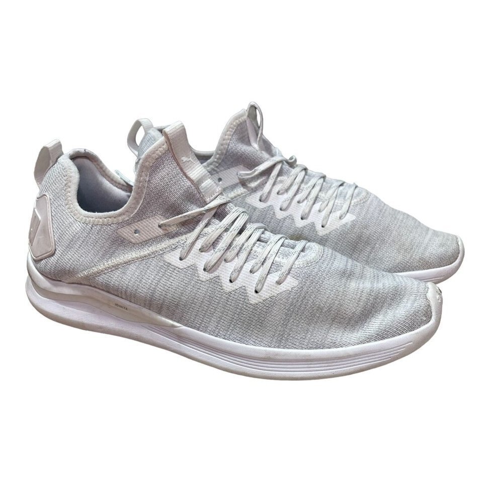 Puma Men's Sneaker Training Shoe Mesh Lace-UP Grey White Size 11